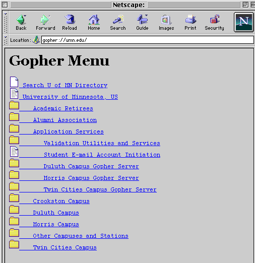 gopher screen shots